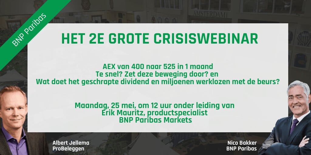 Het tweede Grote Crisis Webinar: Albert Jellema en Nico Bakker op maandag 25 mei 12u